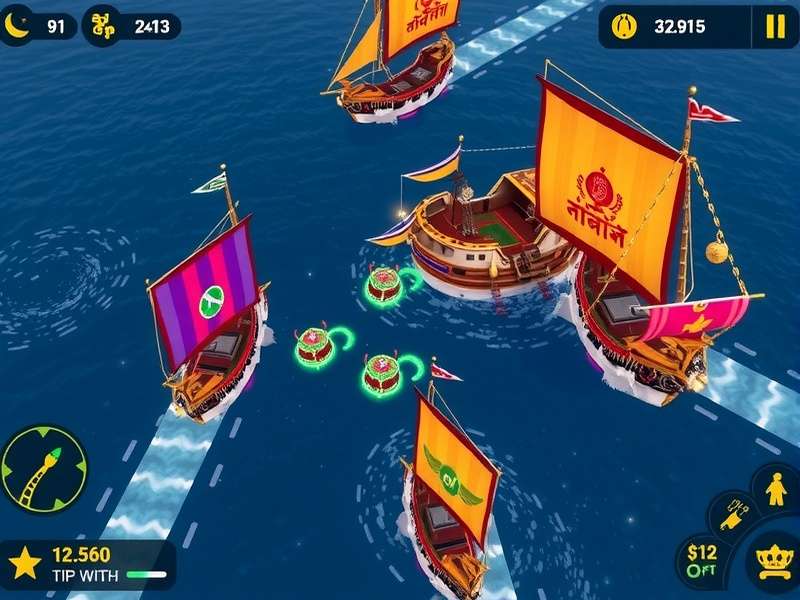 Sailing Stars India combat scene with ships battling