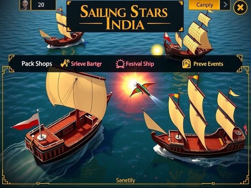 Sailing Stars India festival event with decorated ships